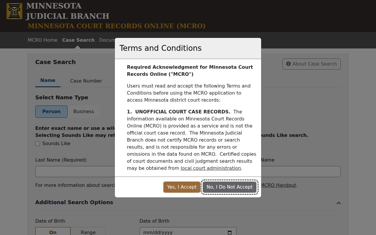 Andover residents directory Minnesota court case search